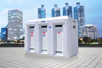 Mobile Toiletten und Duschen
